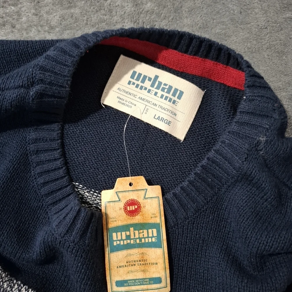 Urban Pipeline Sweater Mens Large Block Color Striped Retro 90s Style Preppy